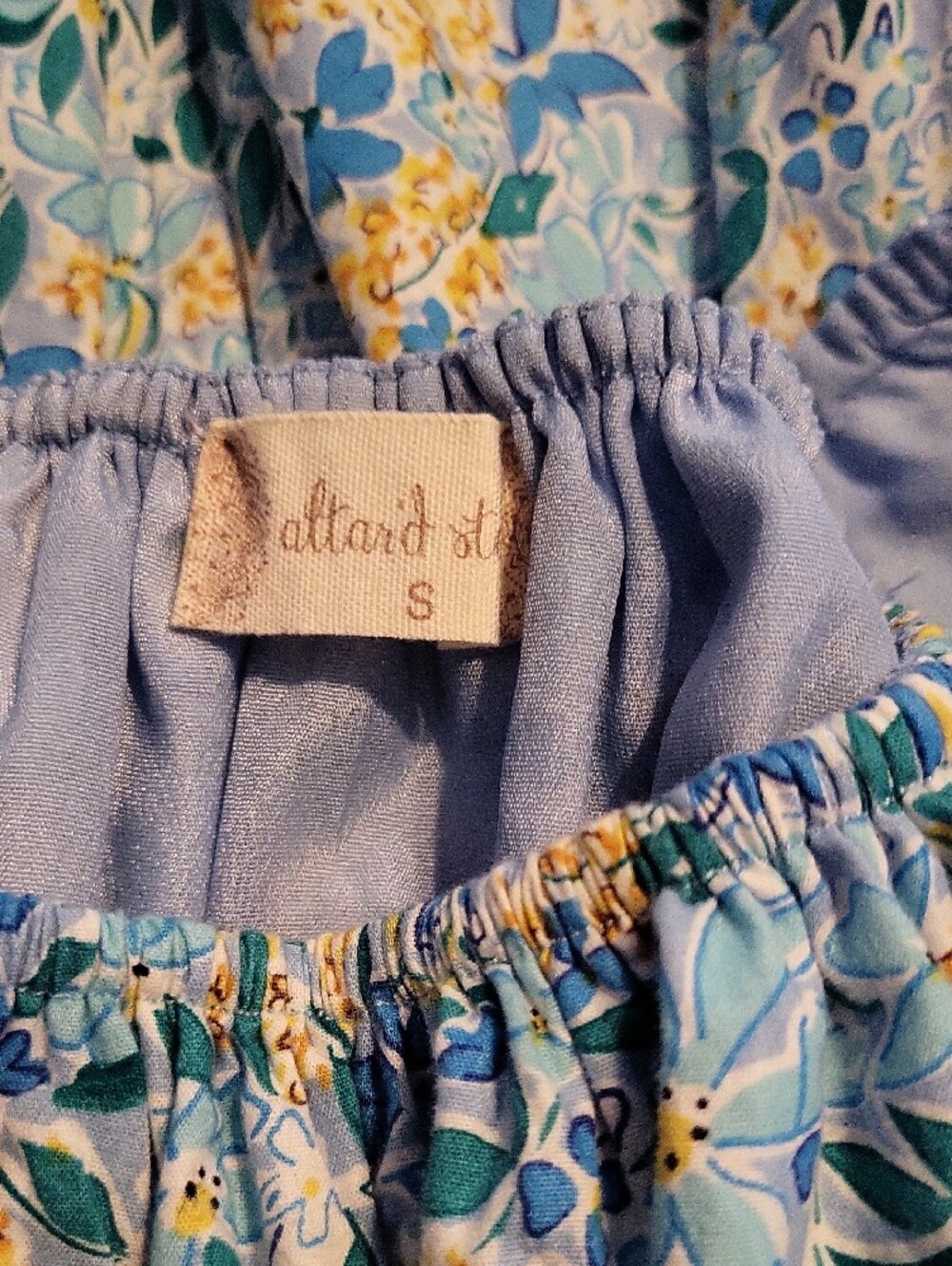 Altar'd State Blue Floral Puff-Sleeve Mini Dress - Picture 2 of 5
